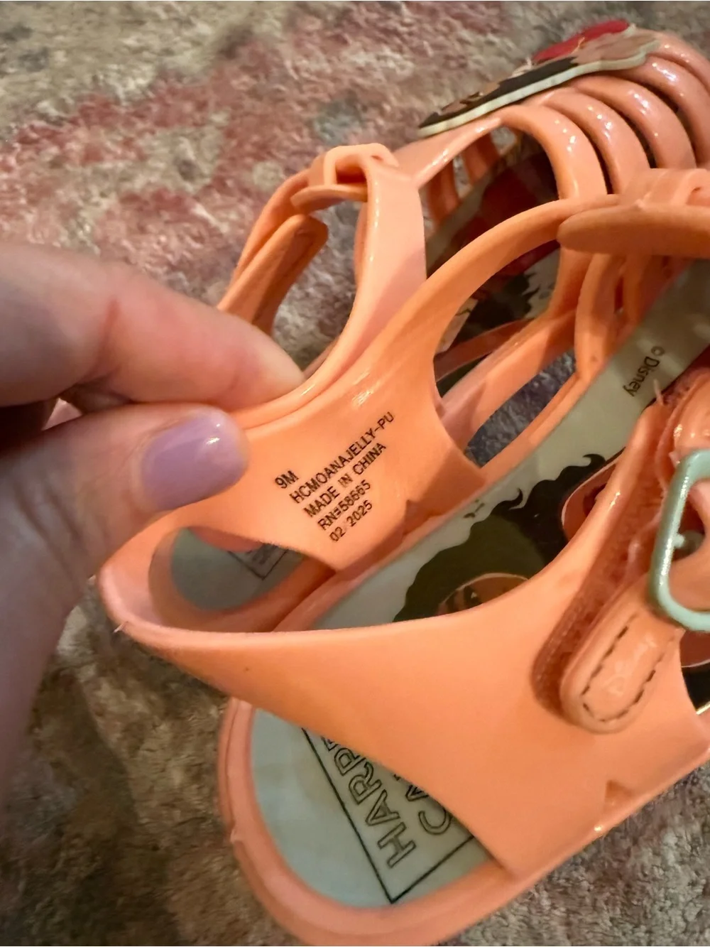 Harper Canyon Disney Moana Jelly Sandals Orange Toddler 9